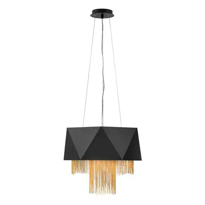 6 Bulb Ceiling Pendant Light Fitting Satin Black/ Gold LED E27 60W Bulb