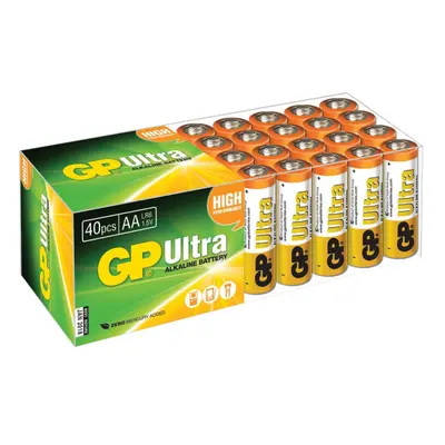 40x GP AA Ultra Alkaline LR06, MN1500, 15A & AM3 Long Life Batteries