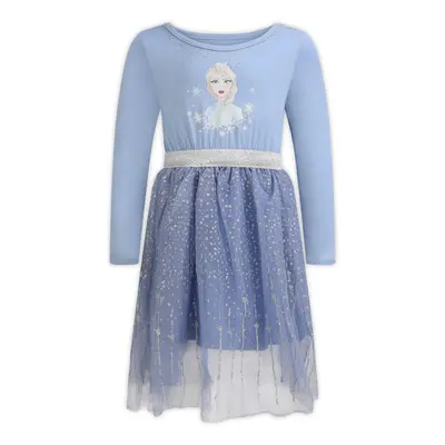 Disney Frozen Girls Elsa Long Sleeve Dress for Toddler and Little Girl