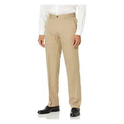 Amazon Essentials Men's Classic-Fit Expandable-Waist Flat-Front Dress Pant Khaki Brown 32W x 28L