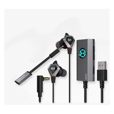 (3.5mm+usb sound card, BLACK) Edifier GX04 wired in-ear professional gaming headset/headphones 3