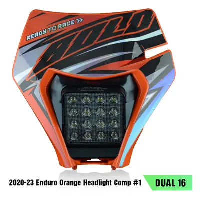 (Orange Headlight 1) PowerZone Motorcycle LED Headlight For KTM EXC SXF MX Headlamp Head Lights 