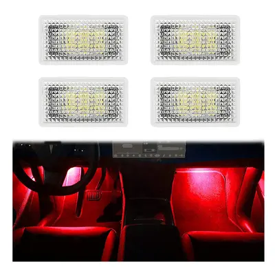 (8PCS, red) For Tesla Model Y X Ultra-bright Interior LED Lighting Bulbs Kit Accessories