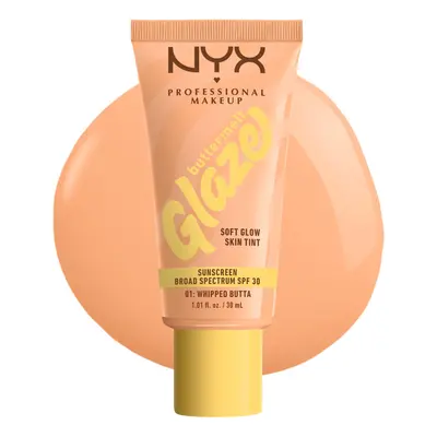 NYX PROFESSIONAL MAKEUP Buttermelt Glaze Soft Glow Skin Tint with SPF 30, Up To 12HR Wear, Whipp