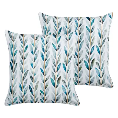 Set of Outdoor Cushions LOANO Plant Pattern x cm Green