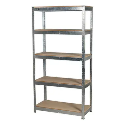 Warehouse Racking Unit with MDF Shelves - 350kg Per Shelf - Galvanized Steel