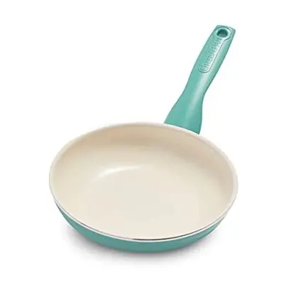 GreenPan Rio Non-Stick 18cm Frying Pan, PFAS Free, Turquoise and Cream