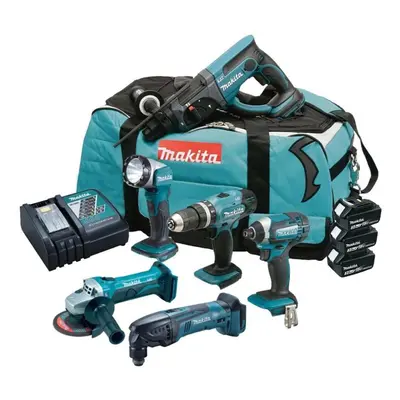 Makita DLX6075 18v Piece LXT Cordless Tool Kit Li-Ion - x 3.0Ah Batteries