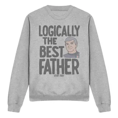 (S, Sport Heather) Star Trek Unisex Adult Logically the Best Father Sweatshirt