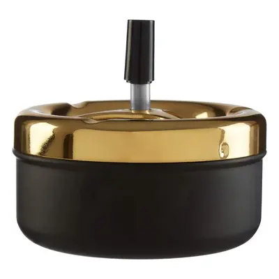 Spinning Ashtray, Matte Black/Gold Finish, Large