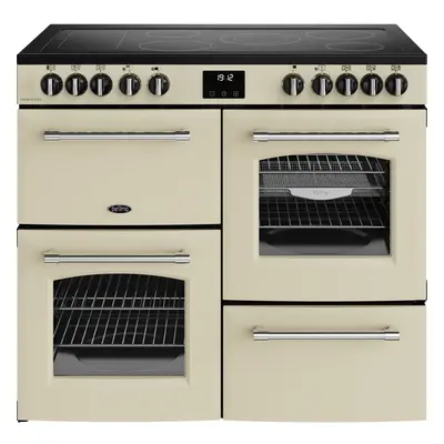 Belling Farmhouse 100E 100cm Electric Range Cooker with Ceramic Hob â Cream â A/A Rated