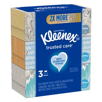 Kleenex Trusted Care Everyday Facial Tissues Count (Pack of 3) (4