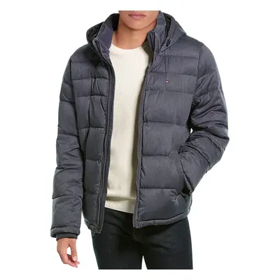 Tommy Hilfiger Mens Hooded Puffer Jacket Heather Navy XX-Large