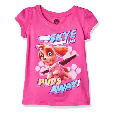 Paw Patrol Girls Short Sleeve Tee T Shirt Hot Pink 5T US