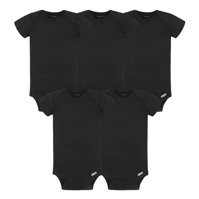 Gerber Baby 5-Pack Solid Onesies Bodysuits Black Months