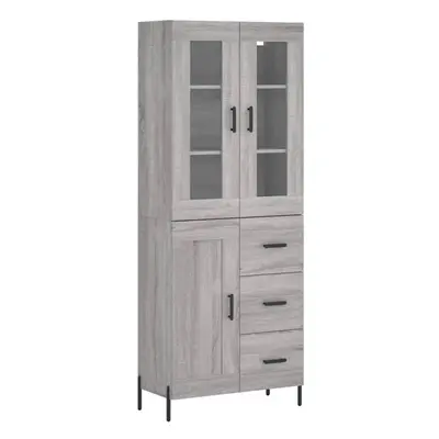 vidaXL Highboard Sideboard Cupboard Side Cabinet Grey Sonoma Engineered Wood