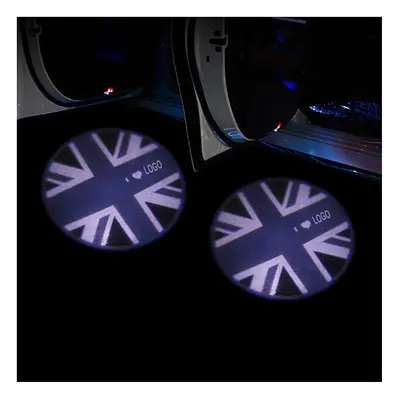 (2Pcs Door Lights, LOGO 2) Led Car Door Projection Light For MINI Cooper One R55 R56 R60 F55 F56