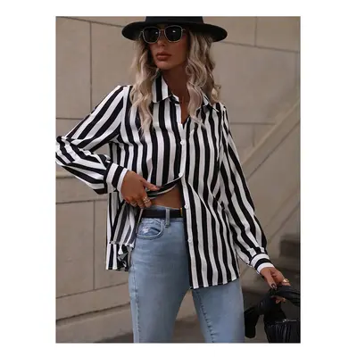 (B25SLTH249913013, XL) Fashion Luxury Women's Shirts French Texture Printing Women's Shirts Spri