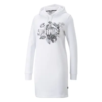 PUMA Women's Essentials+ Frozen Flower Graphic Hooded Dress White Sm