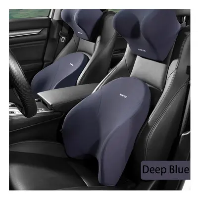 (1PC Deepblue Waist) Car Seat Headrest Pillow Neck Lumbar Support Pillow for Car Support for