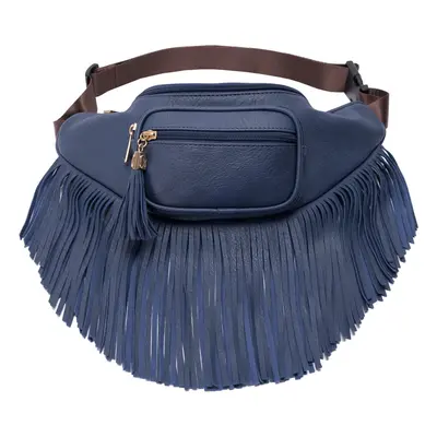 Solene Fringe Waist Pack Crossbody Bag Shoulder Purse with Multi Zippe