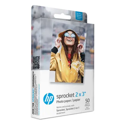 HP Sprocket 2x3" Premium Zink Sticky Back Photo Paper (50 Sheets) Comp