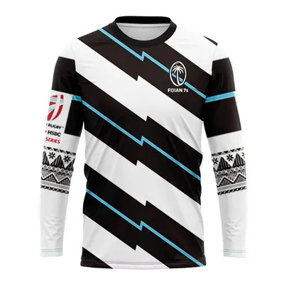 (C, XL) Fiji Jersey Men's Long Sleeve Sweatshirt English Rugby Jersey