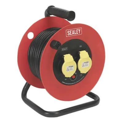 25 Metre Heavy Duty Cable Drum - x 110V Socket Extension Lead - Thermal Trip