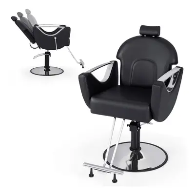 Barber Chair Reclining Salon Chair 360Swivel Hair Styling Chair-Black