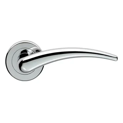 PAIR Arched Tapered Bar Handle on Round Rose Concealed Fix Polished Chrome