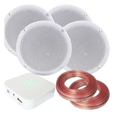 80W Mini WiFi Stereo Amplifier & 4x 80W Bathroom Ceiling Speaker Audio System