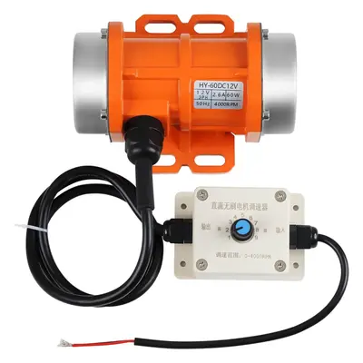 Vibrator Motor for Salt & Sand Spreader and Concrete Mixer 4000Rpm 60W DC12V Aluminum Alloy Case