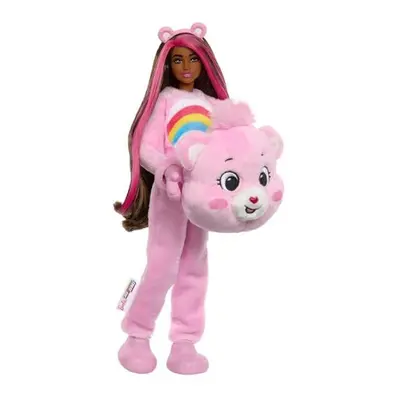 Mattel JCN95 Barbie Cutie Reveal Care Bears Series Doll & Accessories, Cheer Bear Plush Costume