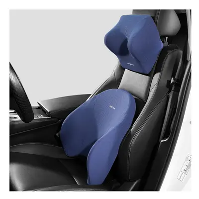 (blue-1 set) Car Lumbar Support Headrest Neck Pillow Support Universal Soft Neck Pillows