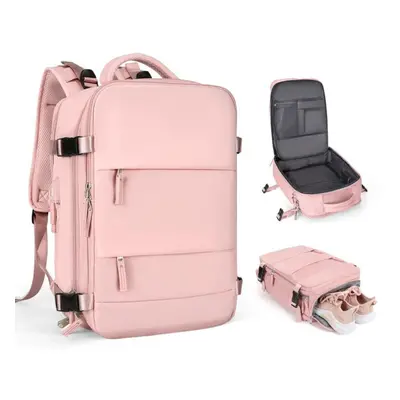 (pink) Travel Backpack Carry On Personal Item Bag For Flight Approved, Hand Luggage Suitcase Wat