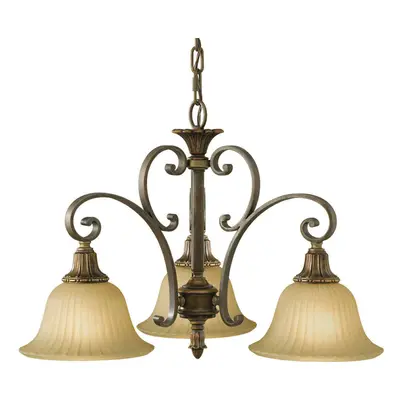 3 Bulb Chandelier LIght Firenze Gold British Bronze LED E27 60W