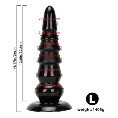 (black, L) Spiked Small Large Oversized Anal Plugs Suction Cups Posterior Anal Sex Toys Erotic D