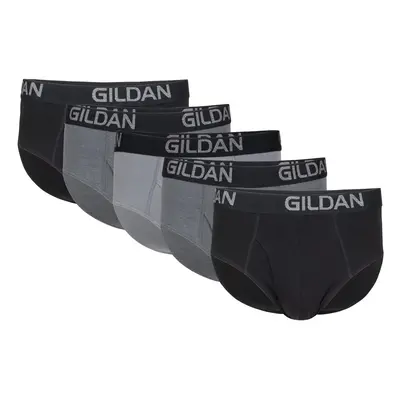 Gildan Men's Underwear Cotton Stretch Briefs 5-Pack Black Soot/Heath