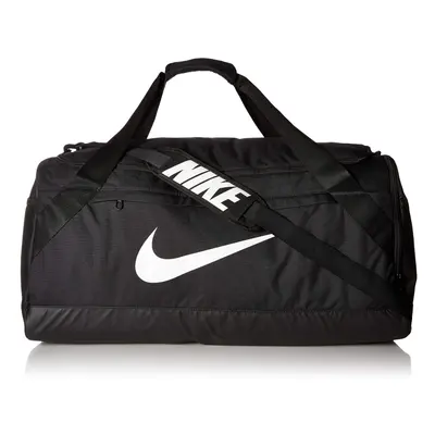 NIKE Brasilia Duffel Bag Black/Black/White Large