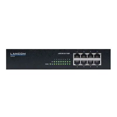 LANCOM GS-1108P Unmanaged Gigabit Ethernet (10/100/1000) Power over Ethernet (PoE) Black