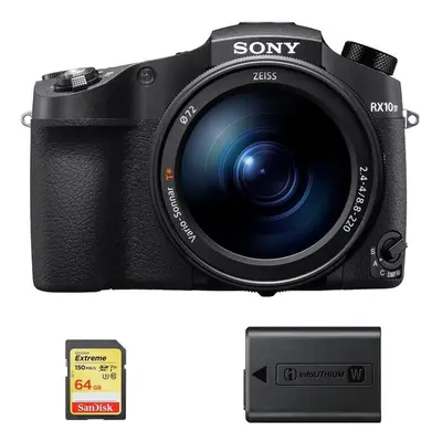 SONY RX10 IV Black + 64GB SD card + NP-FW50 Battery