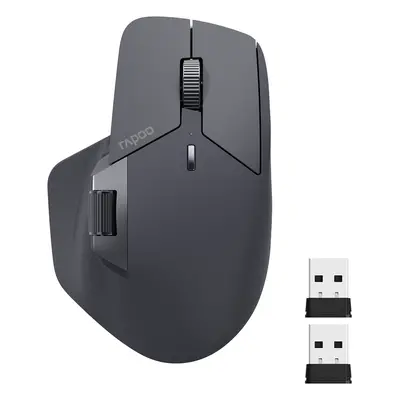 (MT760L Black) Rapoo MT760L/MT760M Multi-mode Rechargeable Wireless Mouse Ergonomic DPI Support 