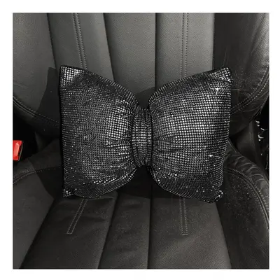 (Black waist) Colorful Rhinestones Full Diamond Bowknot Fashion Sparking Car Interior