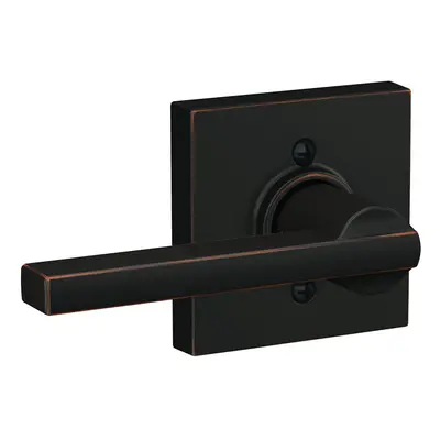 Schlage F170 LAT COL Latitude Lever with Collins Trim Non-Turning Dummy Door Handle Aged Bronze