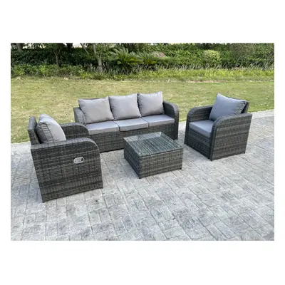 Fimous Rattan Garden Furniture Set Adjustable Chair Sofa Lounge Sofa