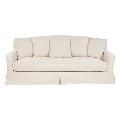 3 Seater Fabric Sofa Beige GILJA