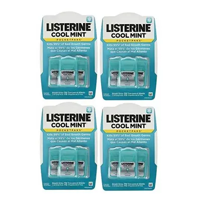 Listerine Cool Mint Pocketpaks Breath Strips 12-24-Strip Pack total strips