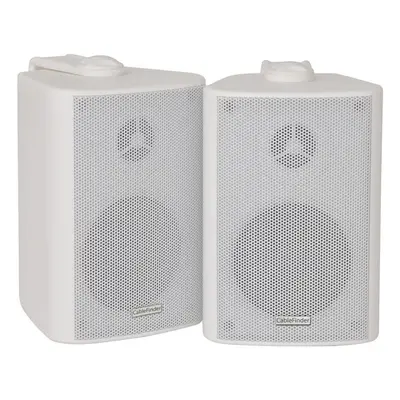 Pair of Way Compact Stereo Speakers -3 Inch 60W 8Ohm - White Wall Mounted Satellite Surround Sou