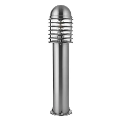 Outdoor Post Bollard Light Polished Steel Vandal Proof External Pathway Lamp