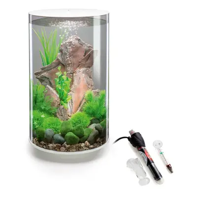 biOrb Tube 30L White Aquarium with MCR LED Lighting and Heater Pack